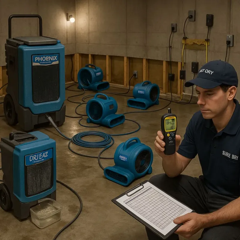 Structural Drying and Dehumidification process in West Monroe, MI